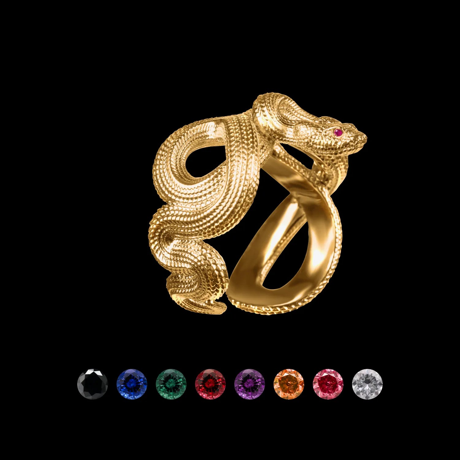 18K Gold Snake Serpent cheapest Ring size 7