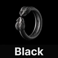 Amphisbaena Ring Black & Black Zircon