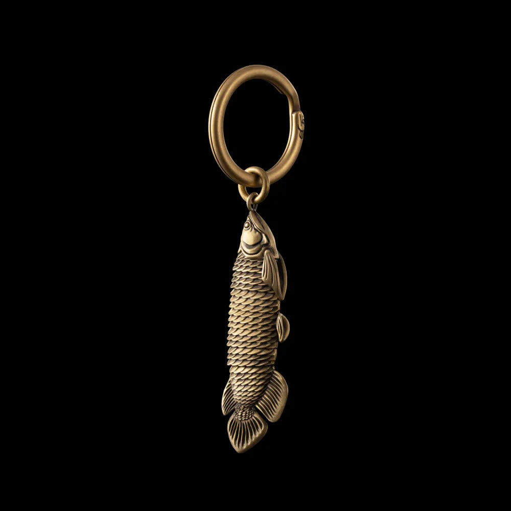 Arowana Fidget Keychain Brass