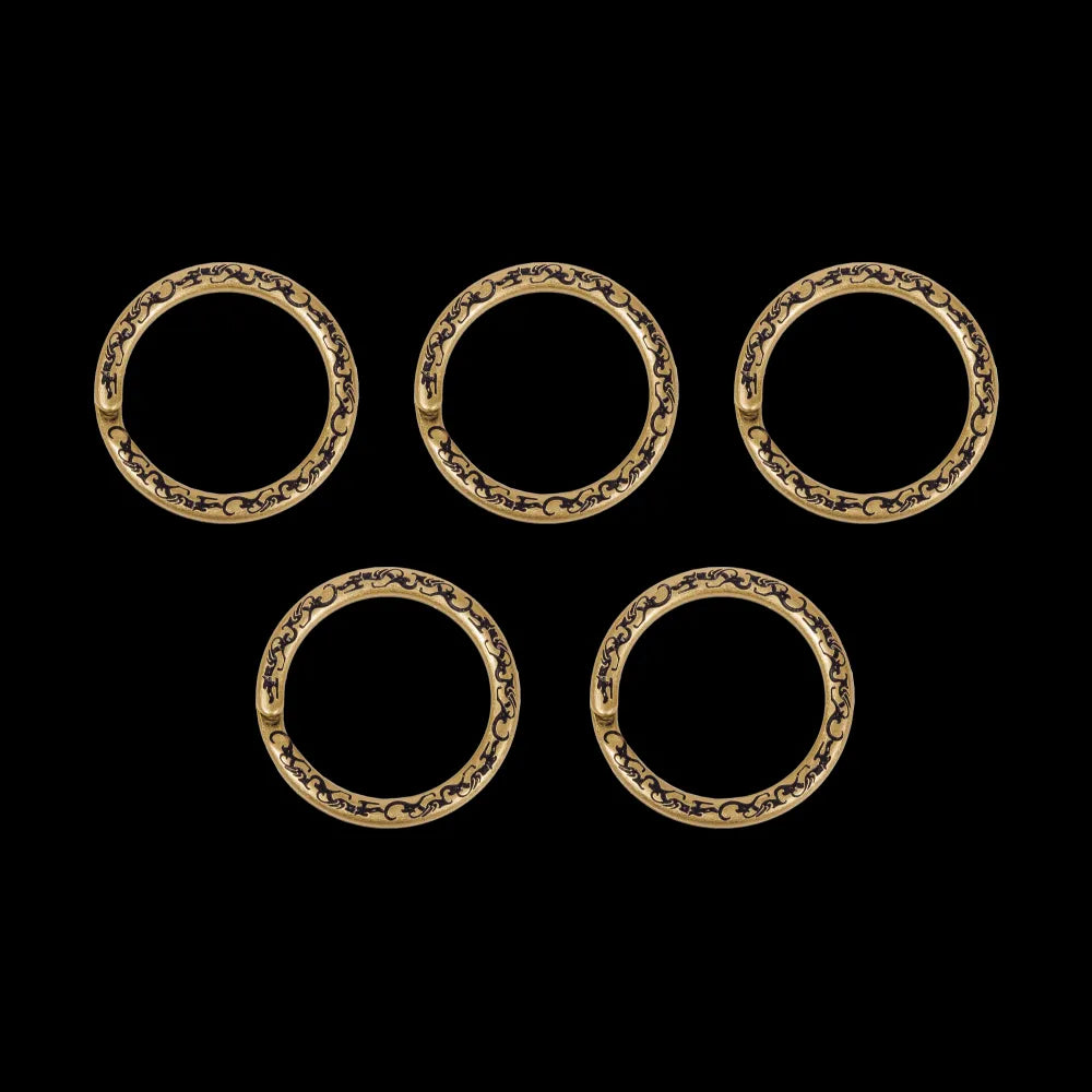 Dragon-patterned Key Ring 5pcs Brass