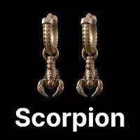 Scorpion Charm Earrings Brass