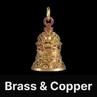 Lion-Biting Sword Bell Brass & Copper