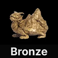 Dragon Turtle Back Mountain Ornament Bronze & Silver