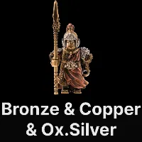 Song General Figurine Bronze & Copper & Silver