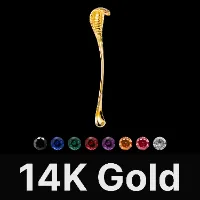 Cobra Coffee Spoon 14K Gold & Gemstone