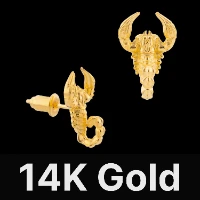 Scorpion Earrings 14K Gold