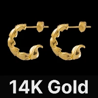 Scorpion Tail Earrings 14K Gold