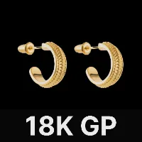 Snake Scale Stud Earrings Gold Vermeil
