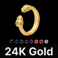 Amphisbaena Ring 24K Gold & Gemstone