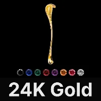 Cobra Coffee Spoon 24K Gold & Gemstone