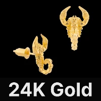 Scorpion Earrings 24K Gold