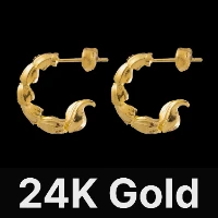 Scorpion Tail Earrings 24K Gold