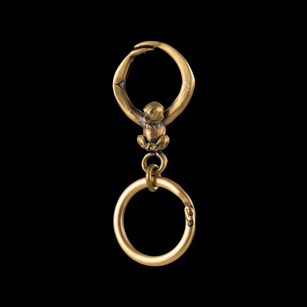 Monkey Keychain Brass