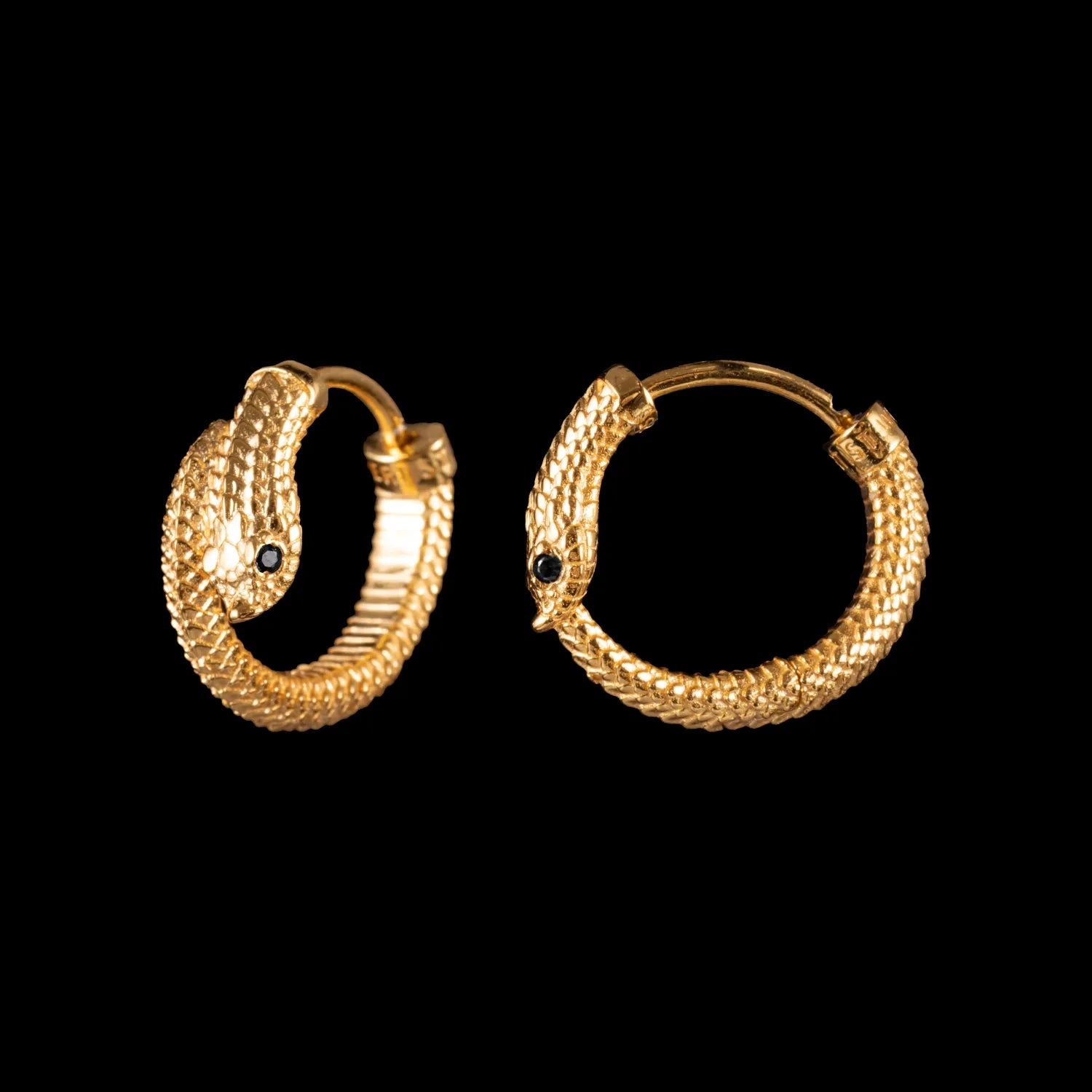 Huggie Hoop Natural Diamond Sapphire or Ruby Earrings Solid 14K Gold–  Vintage Magnality