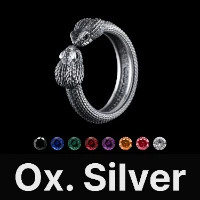 Amphisbaena Ring Oxidized Silver & Gemstone