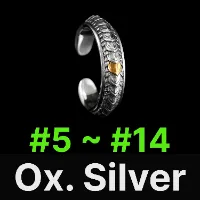Dragon Scale Ring Oxidized Silver & 18K Gold