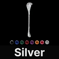 Cobra Coffee Spoon Silver & Gemstone