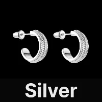 Snake Scale Stud Earrings Silver