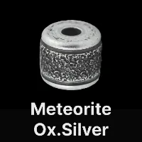 Meteorite Bead Oxidized Silver