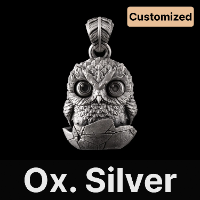 Owl Fidget Pendant Oxidized Silver