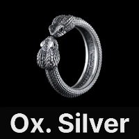 Amphisbaena Ring Oxidized Silver & Black Zircon