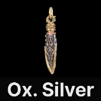 Arrowhead Capsule Pendant Oxidized Silver & Brass