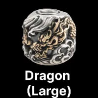 Dragon Bead - Large Version Oxidized Silver & Brass