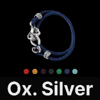 Octopus Rope Bracelet Ox.Silver & Black Agate