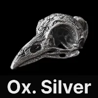 Raven Skull Pendant Oxidized Silver
