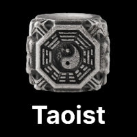 Taoist Bead Oxidized Silver