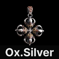 Vajra Cross Pendant 2.0 Ox.Silver & Brass & Copper