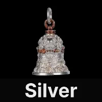 Lion-Biting Sword Bell Silver & Copper
