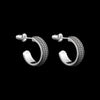 Snake Scale Stud Earrings Oxidized Silver