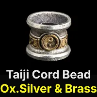 Taiji Cord Bead Ox.Silver & Brass