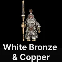 Jin Iron Soldier Figurine White Bronze & Bronze & Copper