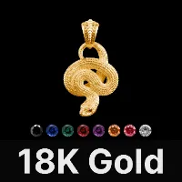 Hognose Snake Pendant 18K Gold, Gemstone
