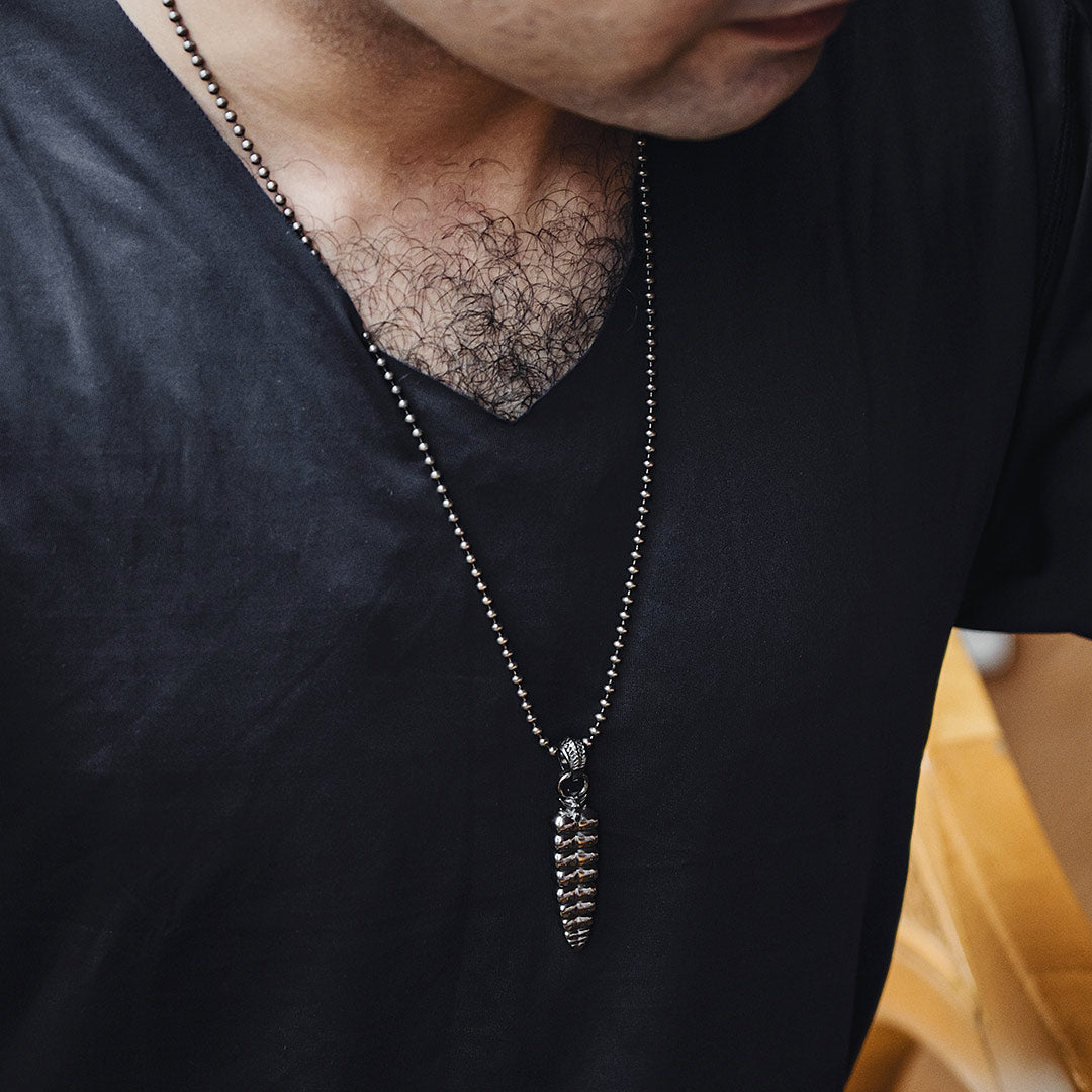 Stainless Steel Bar Pendant Necklace for Men Women Couples Boy girls black Necklaces  Long Ball Chain